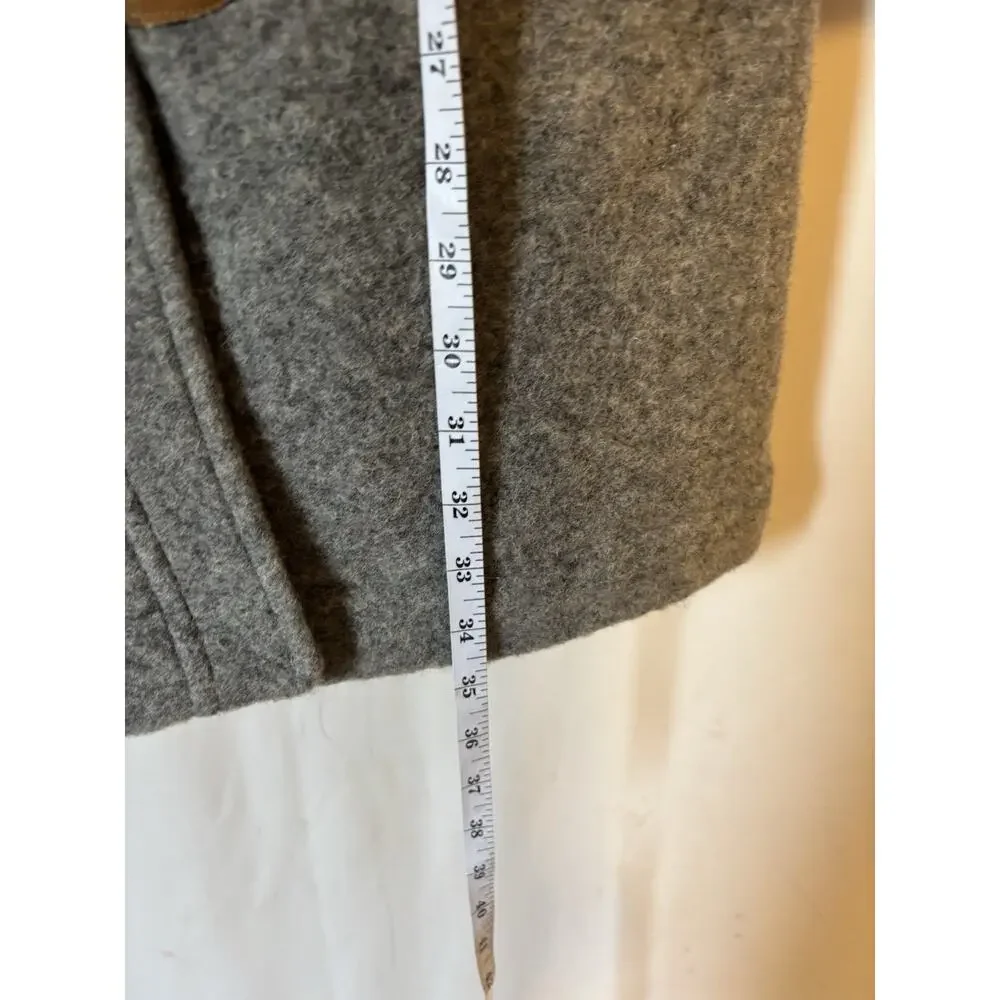 Mini Boden Coat 13 14Y Girl Gray Toggle Pockets Longline Wool Blend